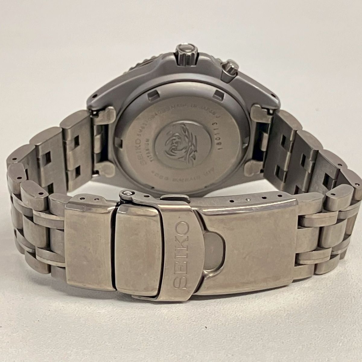 T057-I71-1538◎ SEIKO セイコー メンズ腕時計 SCUBA 5M63-0B40 オートクォーツ KINETIC 回転ベゼル ラウンド デイデイト 稼働 KA_画像8