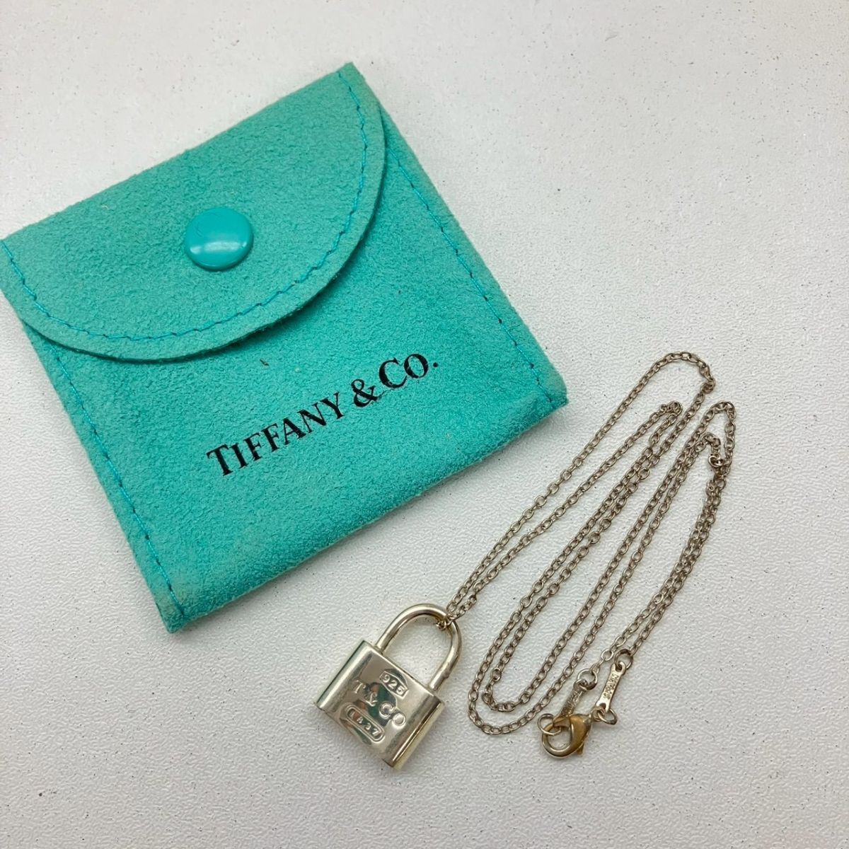 U037-CH15-1292★ TIFFANY&Co. ティファニー アクセサリー ネックレス 1837 カナデ 南京錠 シルバー 925 シルバーアクセサリー 袋付き KA_画像2