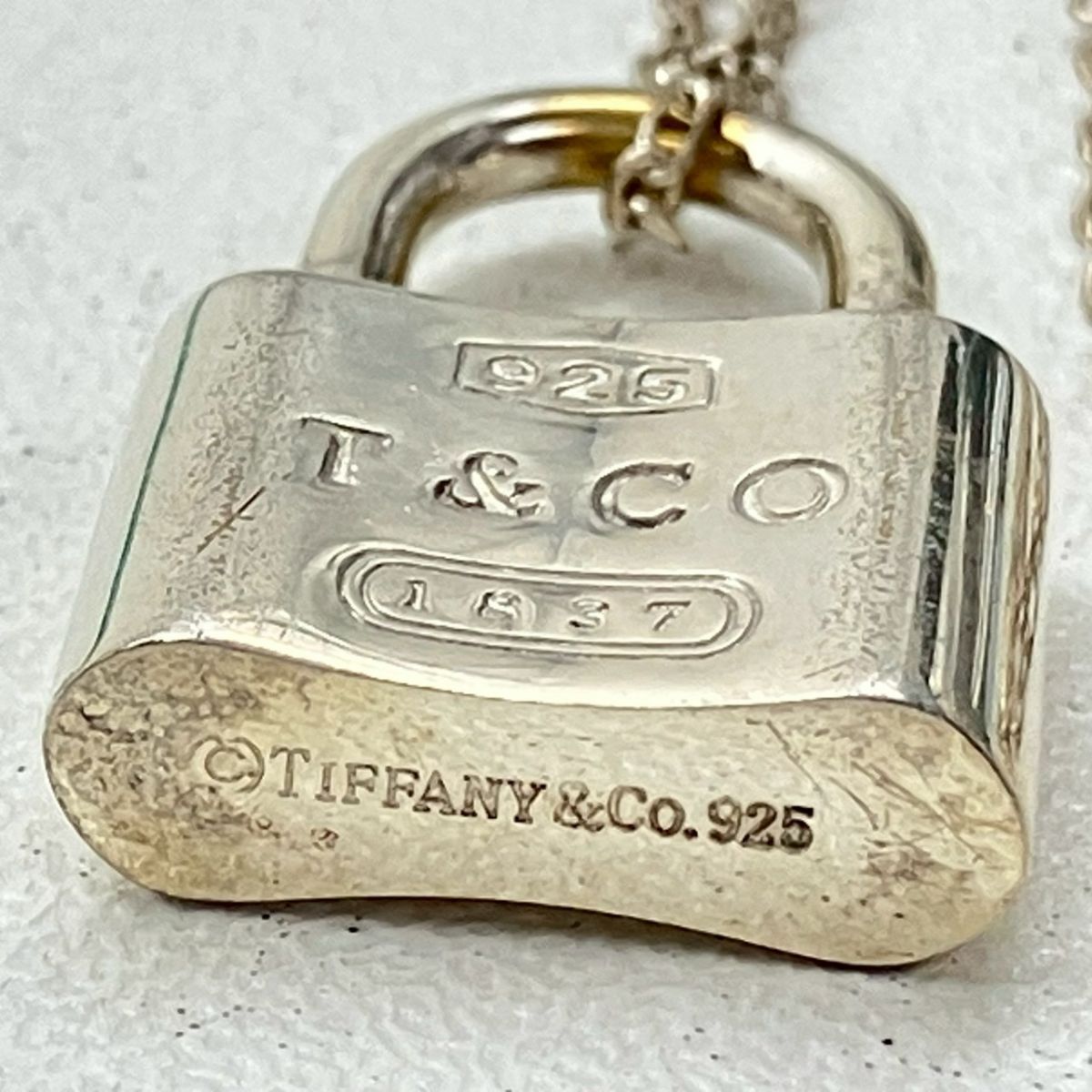 U037-CH15-1292★ TIFFANY&Co. ティファニー アクセサリー ネックレス 1837 カナデ 南京錠 シルバー 925 シルバーアクセサリー 袋付き KA_画像5