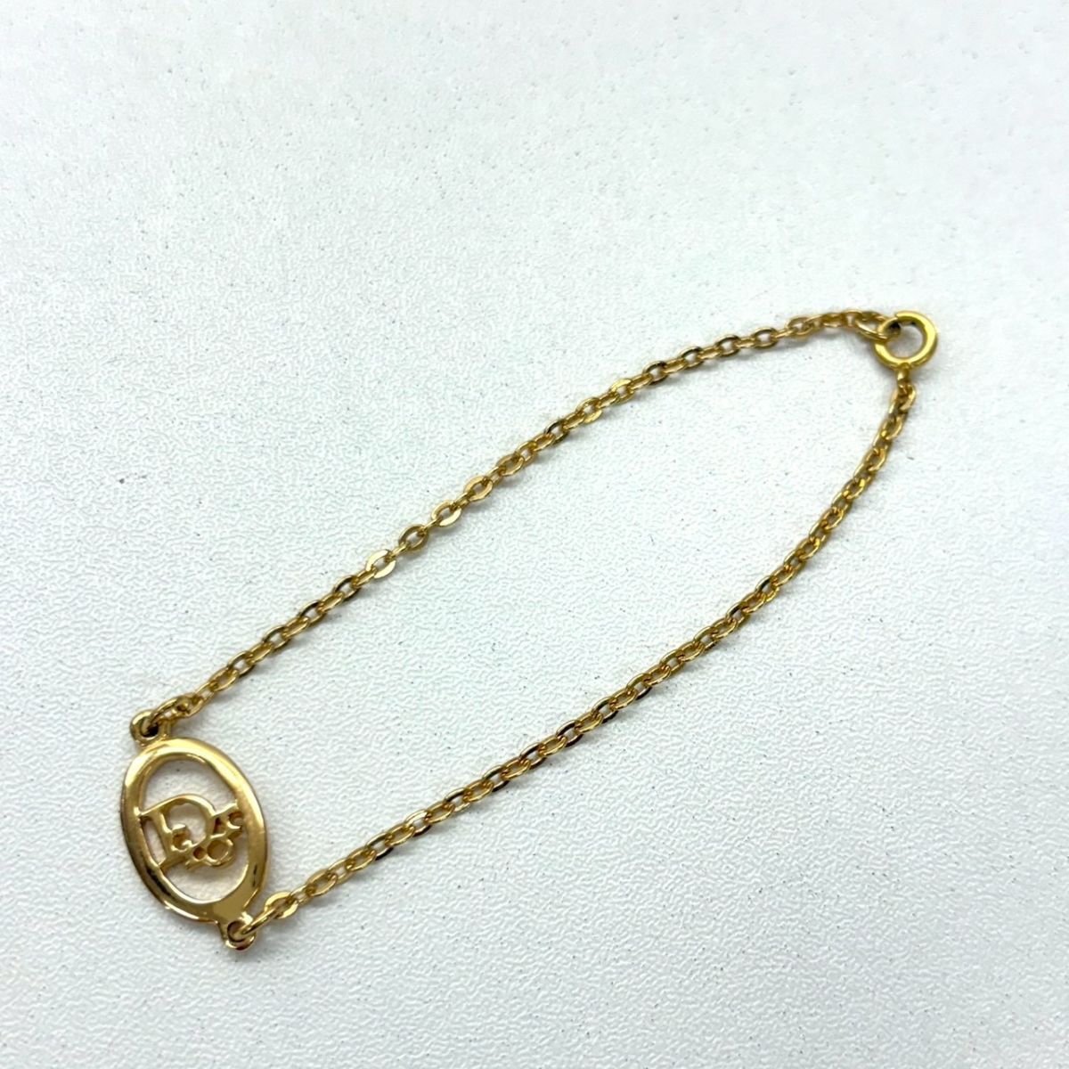 U320-K44-8427★ Christian Dior クリスチャン・ディオール アクセサリー ブレスレット ロゴ オーバル ゴールドカラー KA_画像1