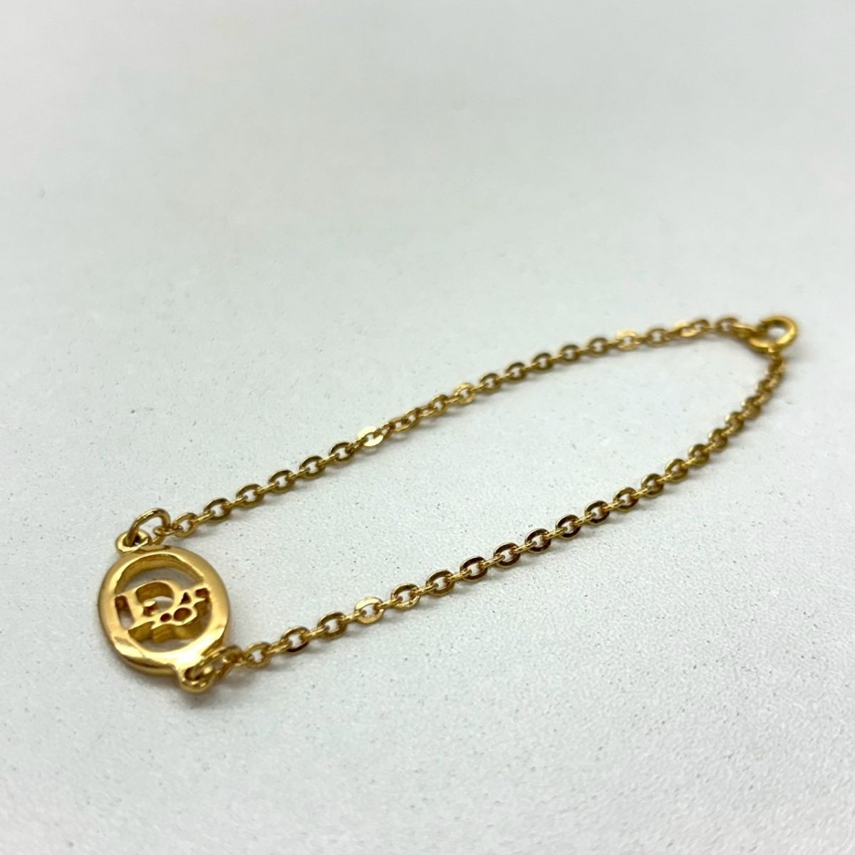 U320-K44-8427★ Christian Dior クリスチャン・ディオール アクセサリー ブレスレット ロゴ オーバル ゴールドカラー KA_画像2