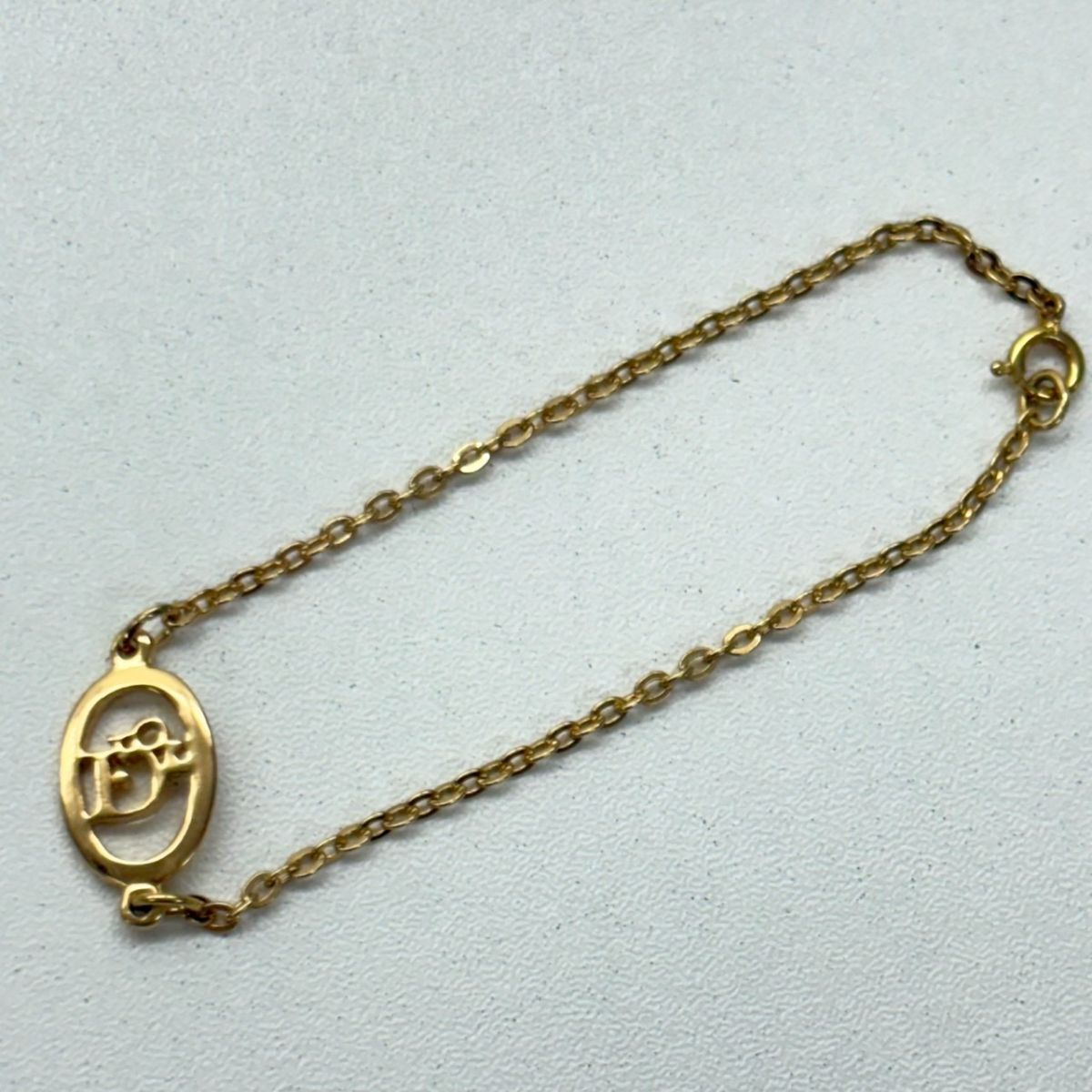 U320-K44-8427★ Christian Dior クリスチャン・ディオール アクセサリー ブレスレット ロゴ オーバル ゴールドカラー KA_画像6