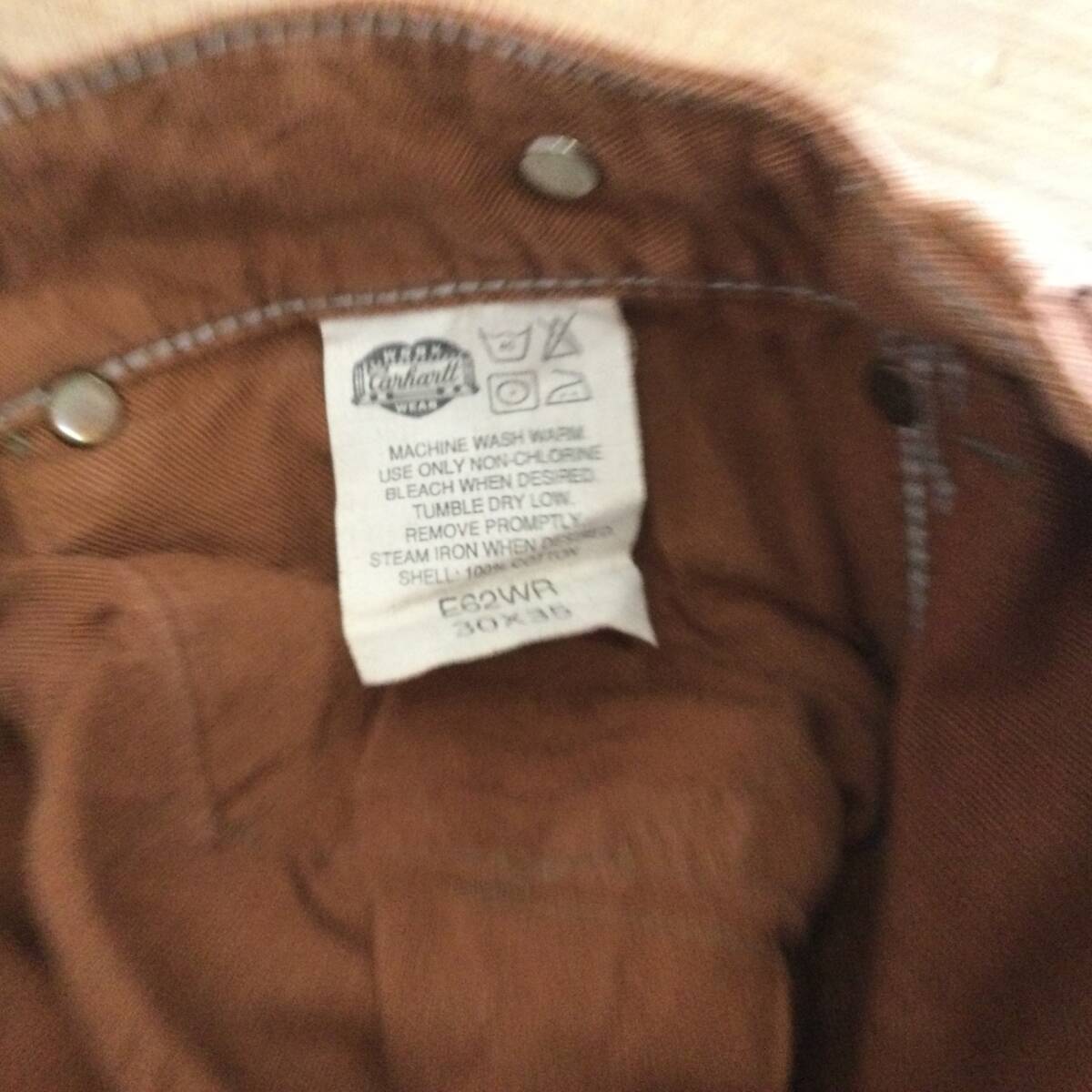 10428 【90s】 Carhartt カーハート ダブルニー ペインターパンツ ハートタグ 30インチ ブラウン ダック 50ｓ復刻 Ｖｉｎｔａｇｅ 日本製_画像9