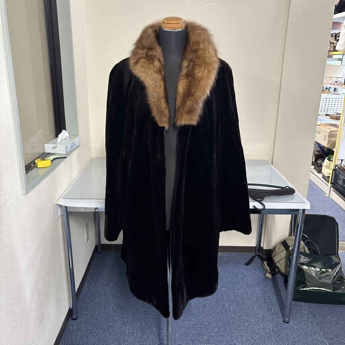 ★3 毛皮 ロングコート ミンク サガミンク_画像1