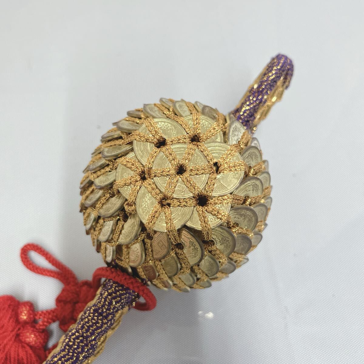 打ち出の小槌 五円玉 コイン手芸 飾り 全長約25cm_画像2