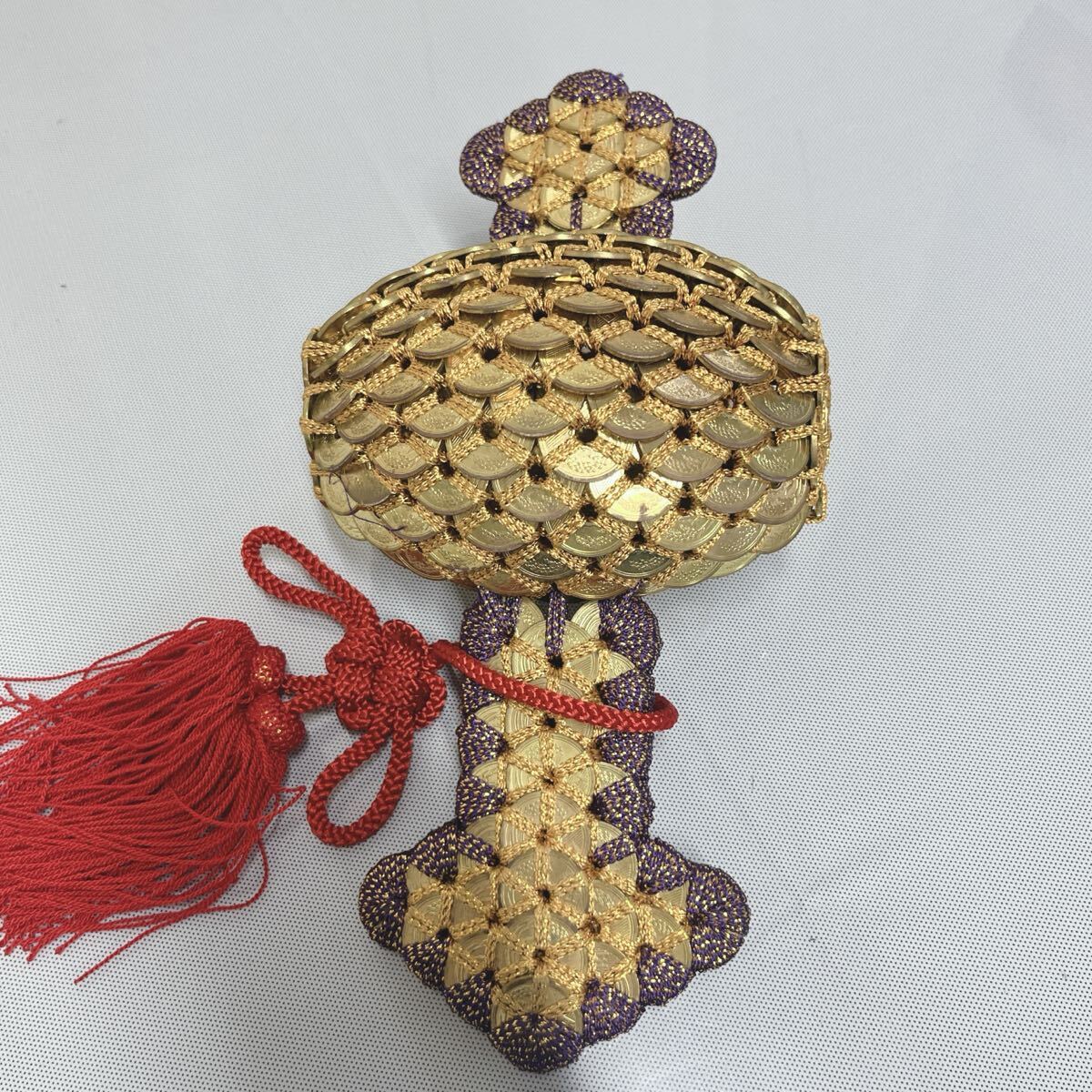 打ち出の小槌 五円玉 コイン手芸 飾り 全長約25cm_画像3