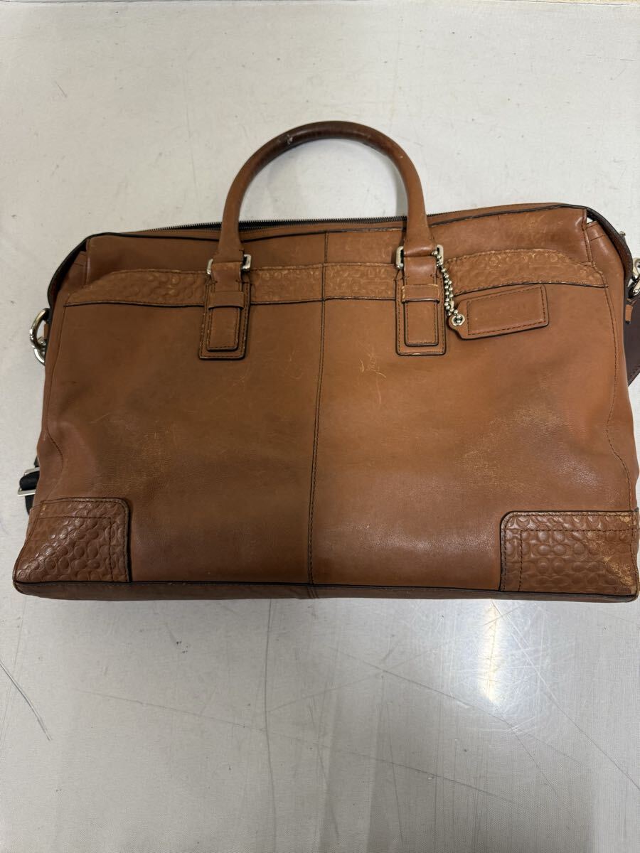 ∞56 コーチ　シグネチャー グラム レザー 2WAY ブリーフケース ブラウン　ビジネスバッグ　 COACH 本革　 ブラウン_画像1