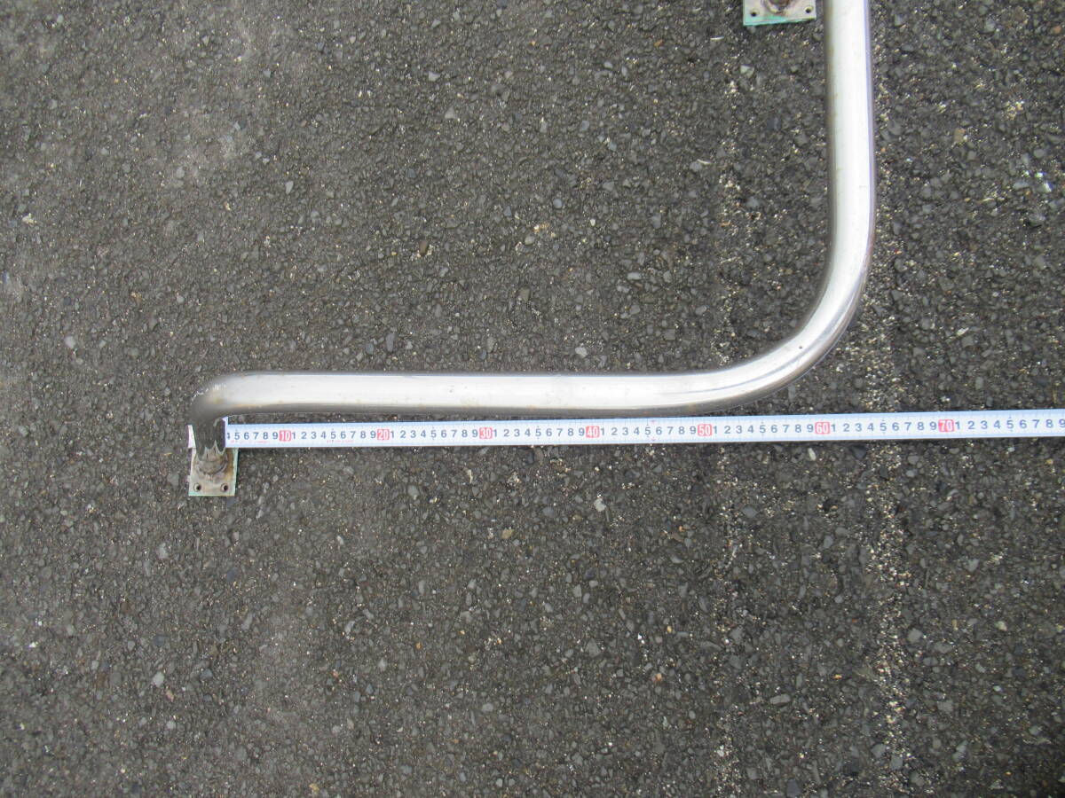 ステンレス製 ハンドレール 1本 長約210cm×60cm 高約30cm 軸φ25mm 中古 手摺 手すり コーナー用 後方用_画像7