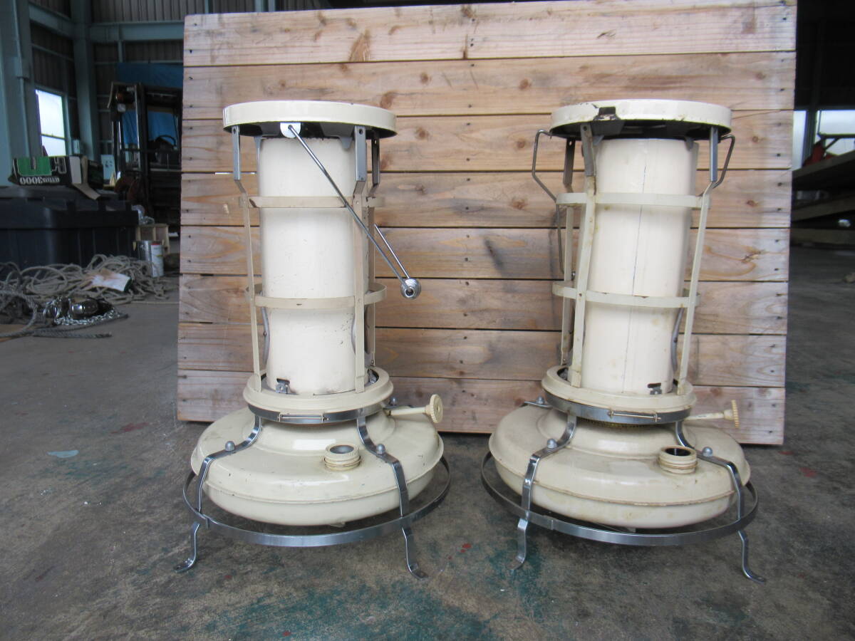 デラックス ブルーフレーム ヒーター 2セット P250052 P320051 アラジン イングランド製 aladdin 中古 福山通運営業所どめ ストーブ 灯油_画像2