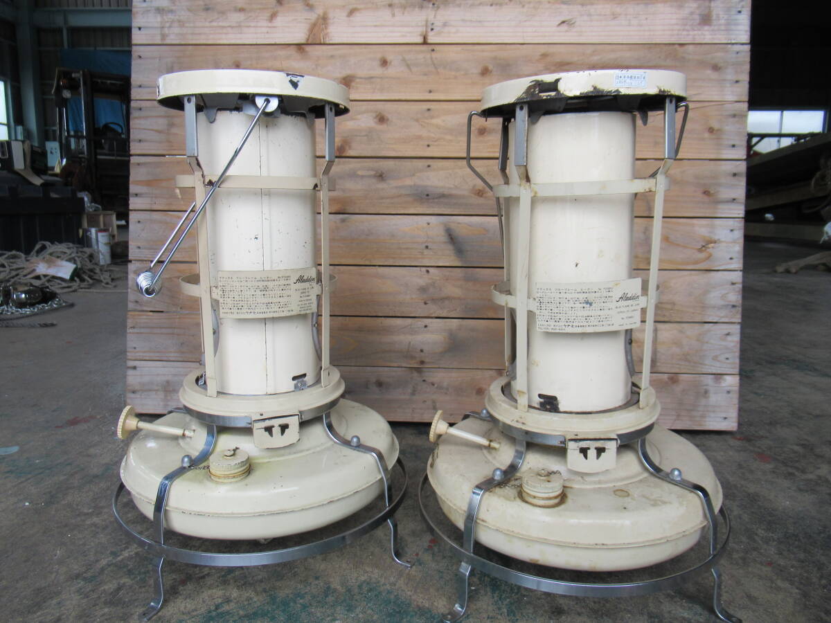 デラックス ブルーフレーム ヒーター 2セット P250052 P320051 アラジン イングランド製 aladdin 中古 福山通運営業所どめ ストーブ 灯油_画像4