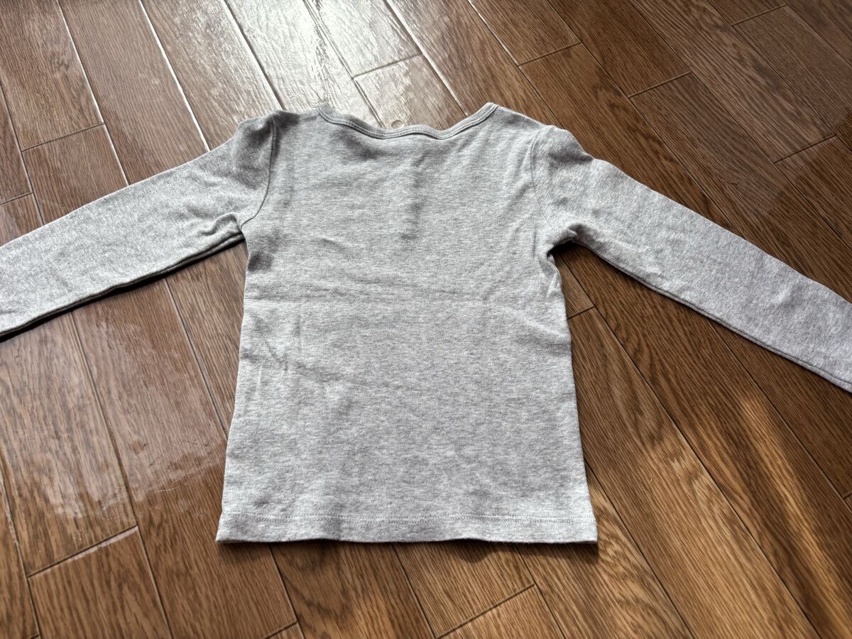 【H&M】エイチアンドエム☆美品グレーヘンリーネック長袖カットソー100☆ベビーキッズ_画像3