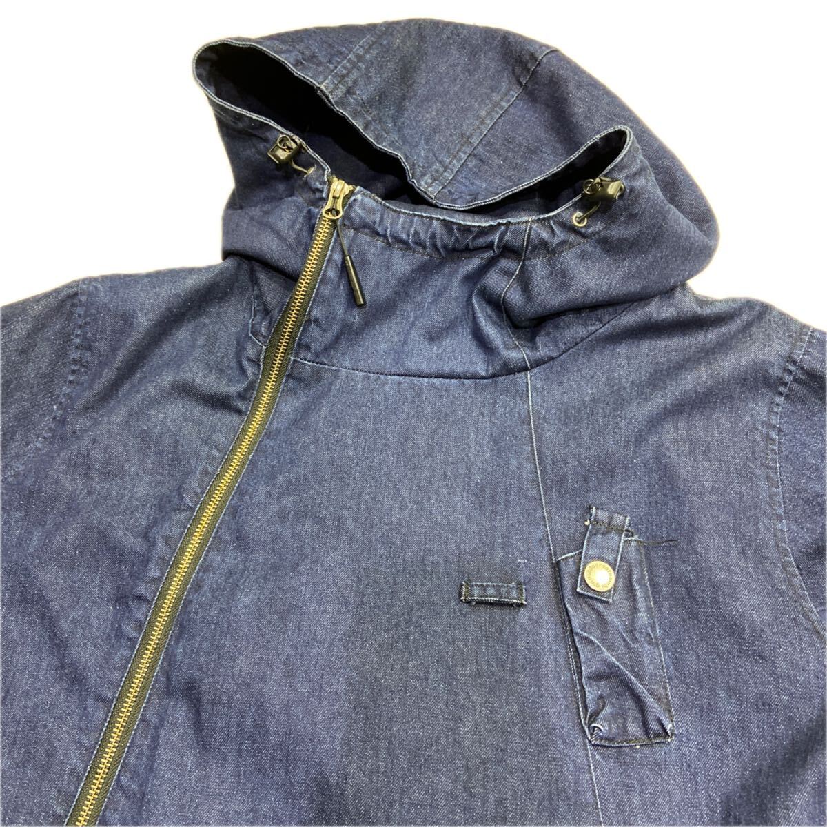 【grn ジーアールエヌ】GO201QZ ジャケット HIASOBI インディゴ XLサイズ コットン フーディ 2510oki t_画像3
