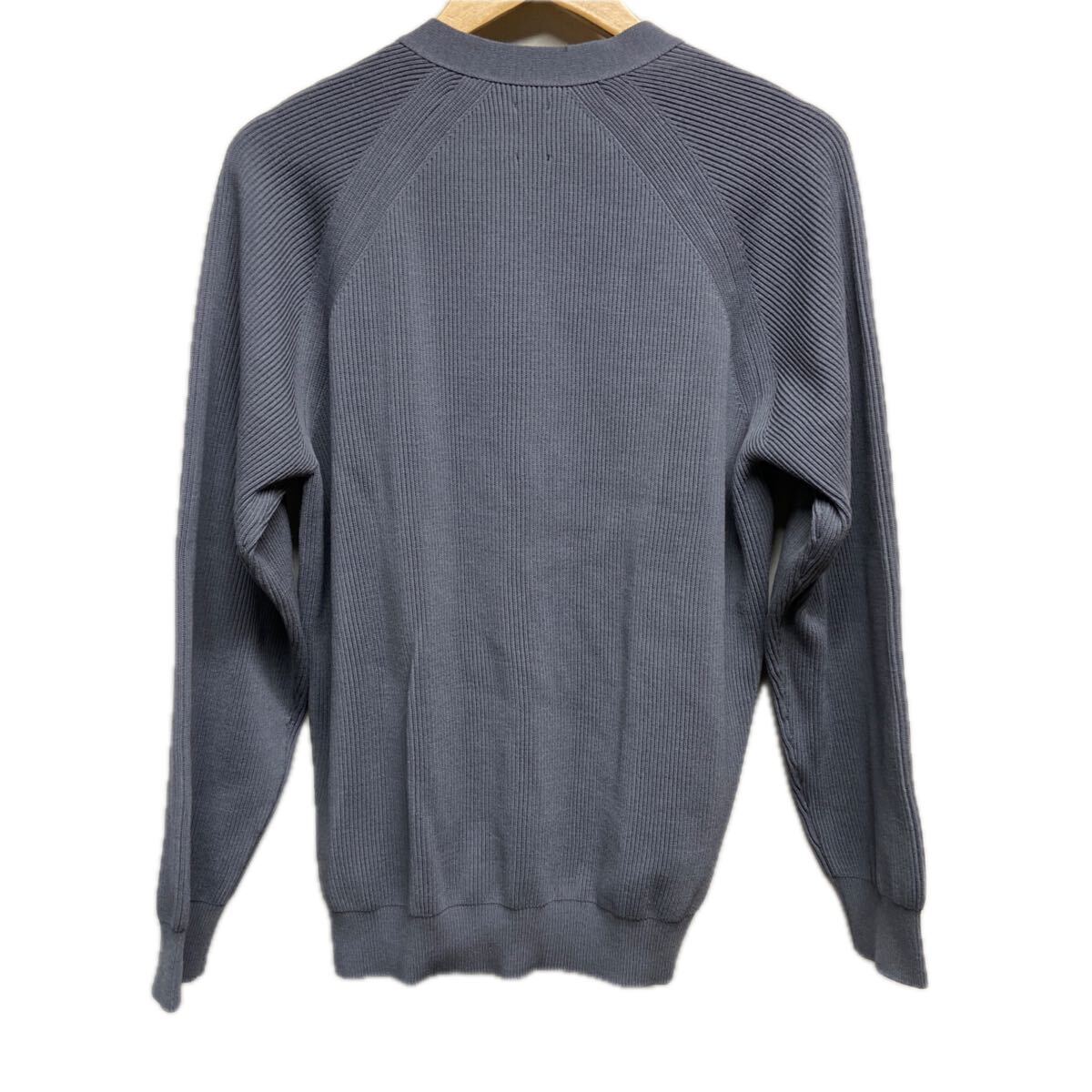 【BATONER バトナー】シグネチャーリブVネックカーディガン グレー 日本製 2510oki h_画像2