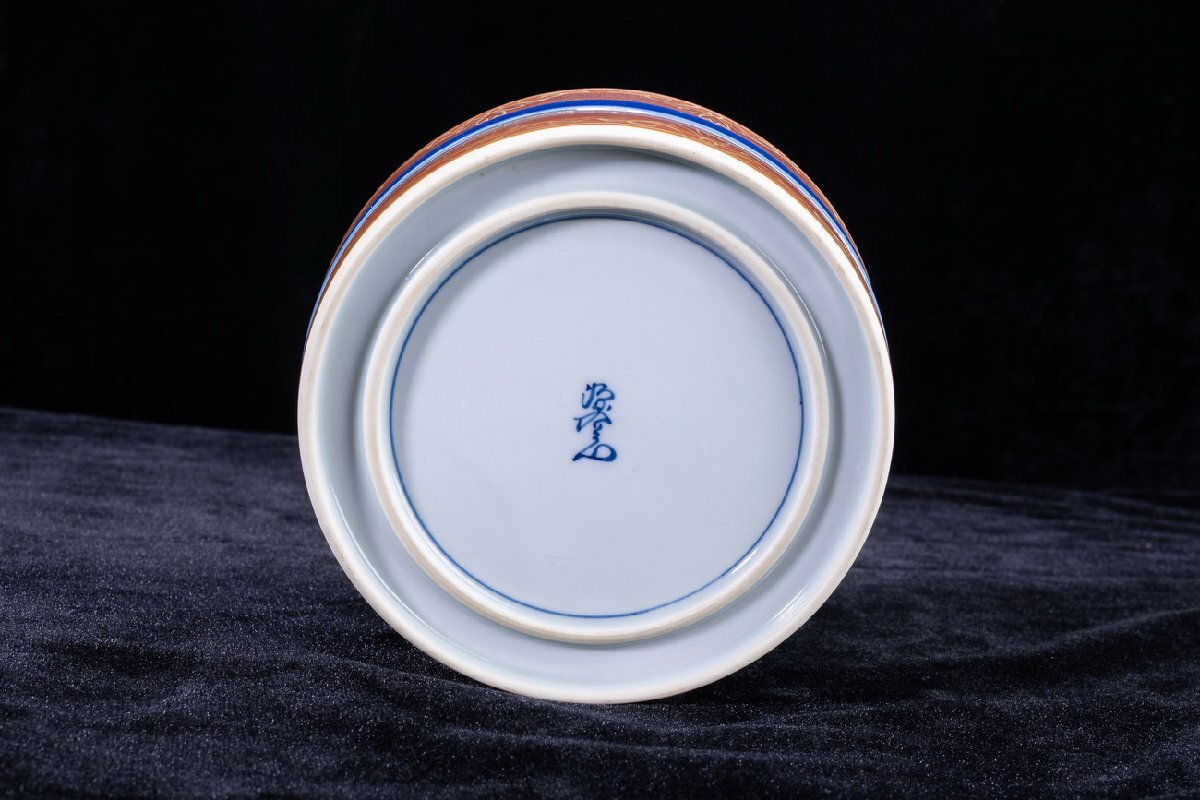 【珍品堂】1円から M77-V04 有田焼 館林源右衛(wèi)門窯 染錦 金蘭手 向付 5客 金彩花文 共箱 木箱 名窯 和食器 懐石 骨董品 古美術(shù)