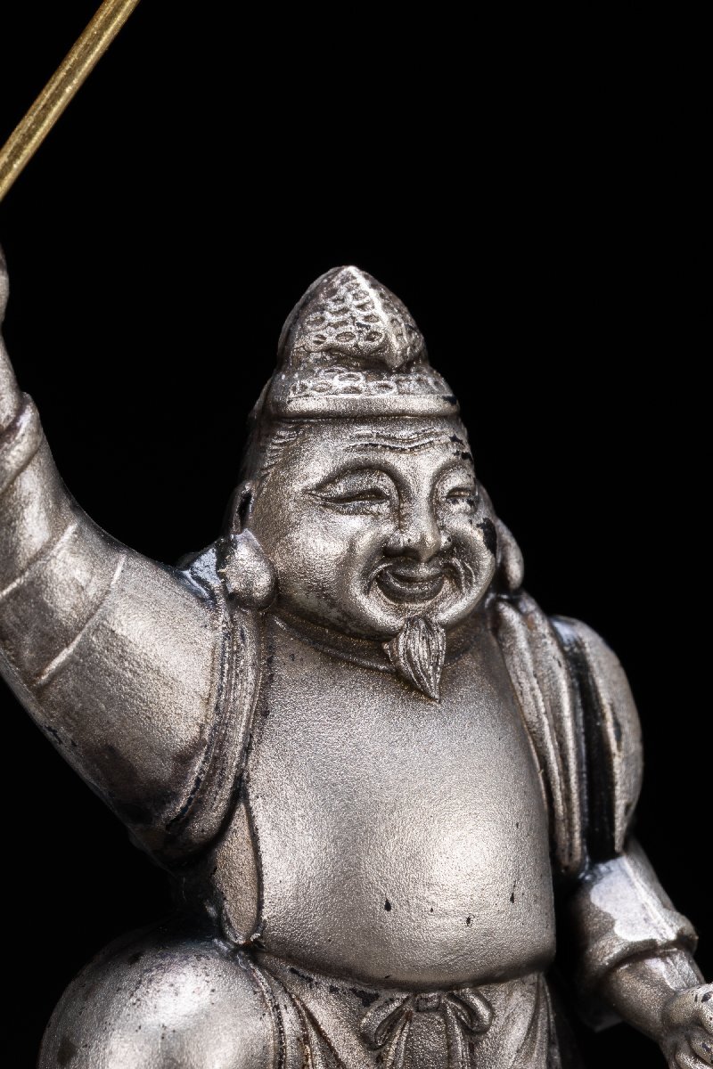 【云錦】某有名オークション購入 時代物 銀制 恵比壽造像 古置物 古擺件 古美術(shù) 時代コレクション9L9-81S05