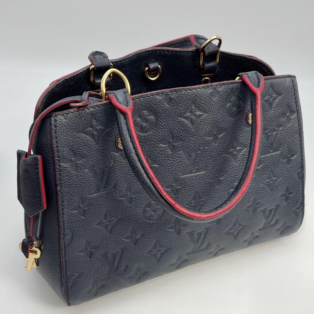 LOUIS VUITTON ルイヴィトン モンテーニュBB モノグラムアンプラント マリーヌルージュ 2way ハンドバッグ M42747 SP5106_画像5