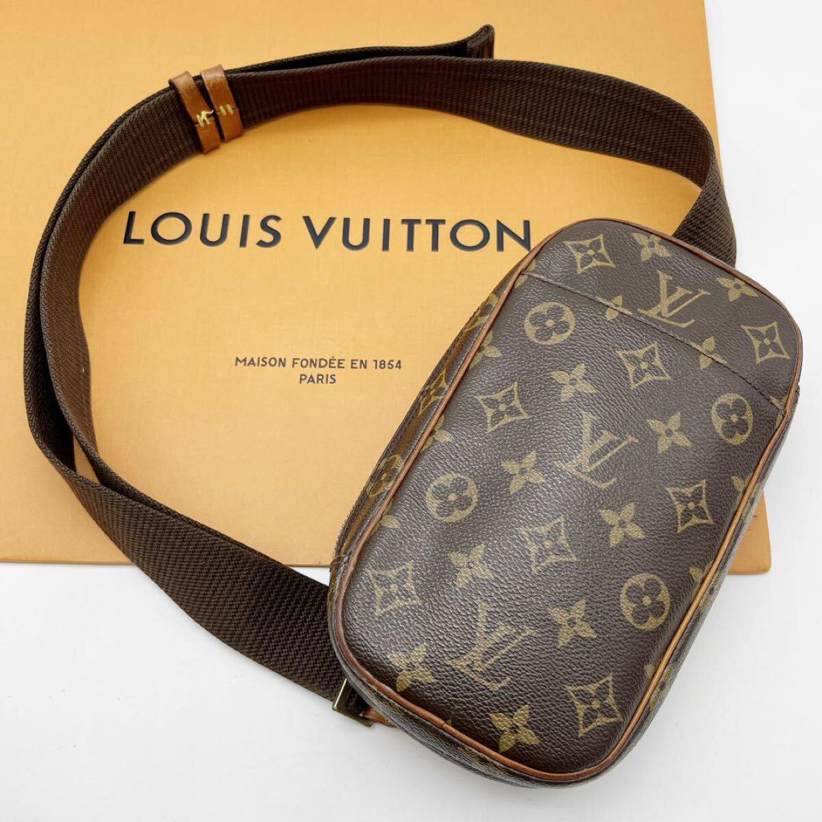 LOUIS VUITTON ルイヴィトン ポシェット ガンジュ ショルダーバッグ ボディバッグ モノグラム M51870 CA1003_画像1