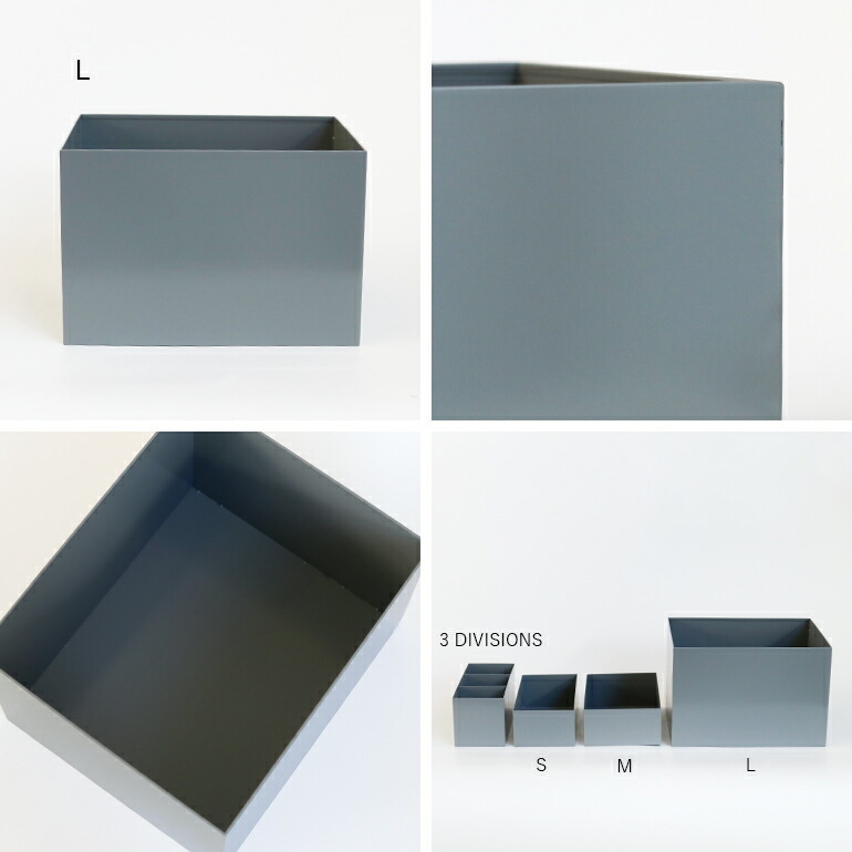 収納ボックス おしゃれ 蓋なし アイアン グレー 整理 DULTON ダルトン メタルボックス Lサイズ_画像4
