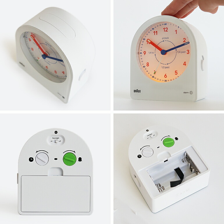 BRAUN 時計 置き時計 おしゃれ シンプル アナログ アラーム 目覚まし時計 ブラウン タイムティーチャー Alarm Table Clock BC22TW_画像4