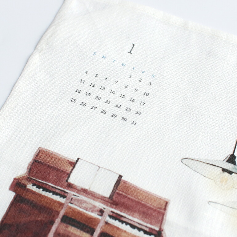 カレンダー 2026 クロス ファブリック 壁掛け リネン fog フォグ リネンカレンダー 荻原 美里 やさしい時間_画像4