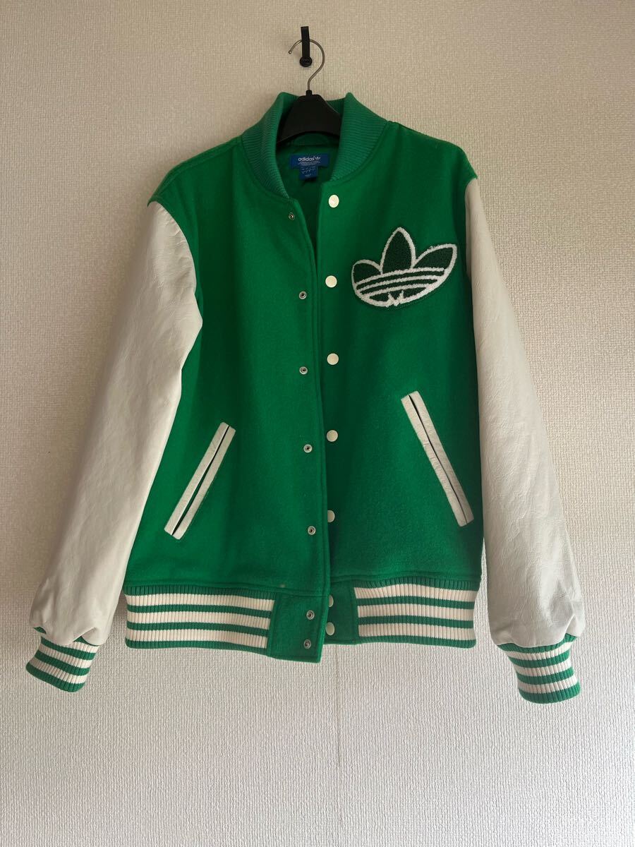adidas × NIGO Varsity Jacket Green 2014 Japan Exclusive JASPO O (L-XL) Rare Vintage アディダス × NIGO ジャケット 日本限定_画像2