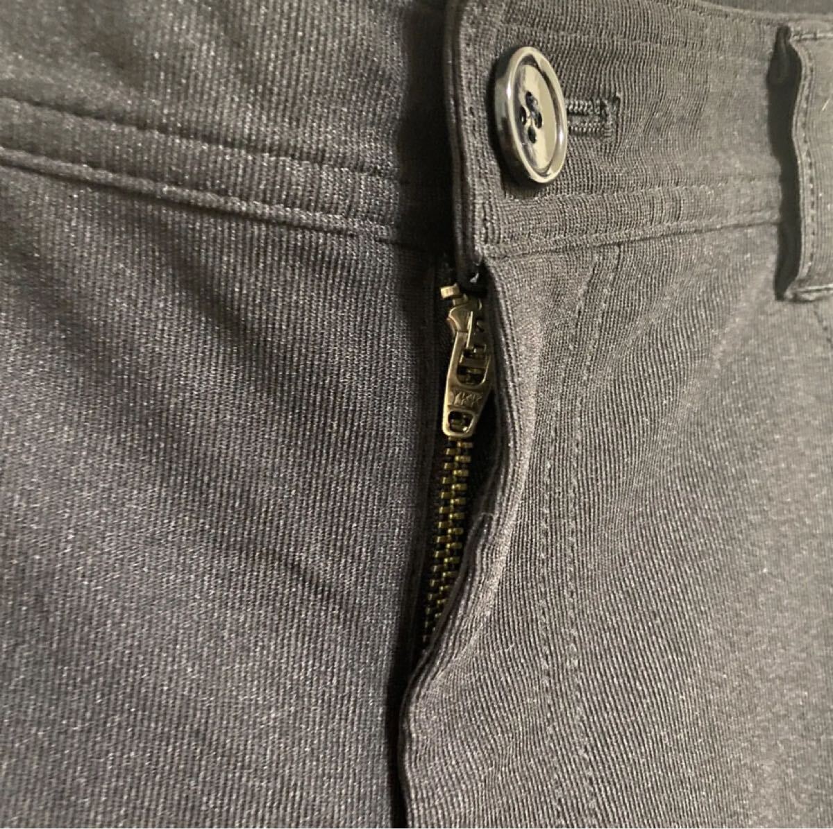 コムサデモード L ブラック パンツ ズボン 細身 ストレッチ ジップポケット COMME CA 黒_画像5