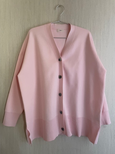 美品*IENA*イエナ*ファインコットンスムースカーディガン*ピンク*
