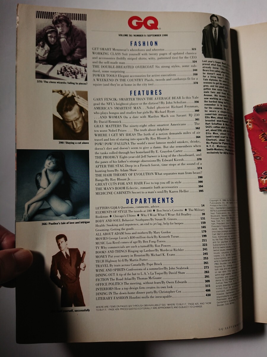 GQ US 1986年 9月号 表紙 ゲイリー・フェンチク_画像4