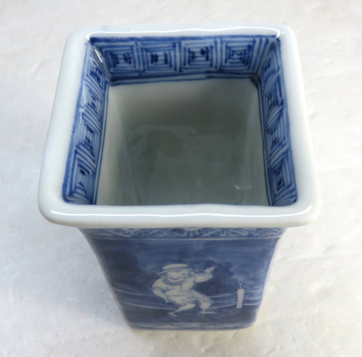 染付 巾筒 1個 (その14) 人物_画像7
