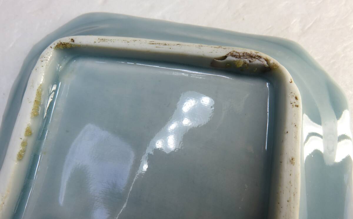 青磁　四角皿　１枚　鳳凰_画像8