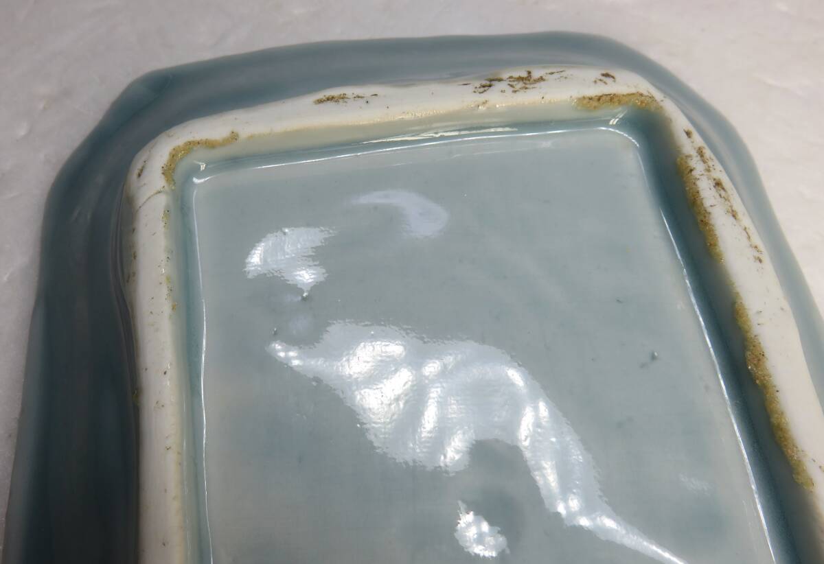 青磁　四角皿　１枚　鳳凰_画像9