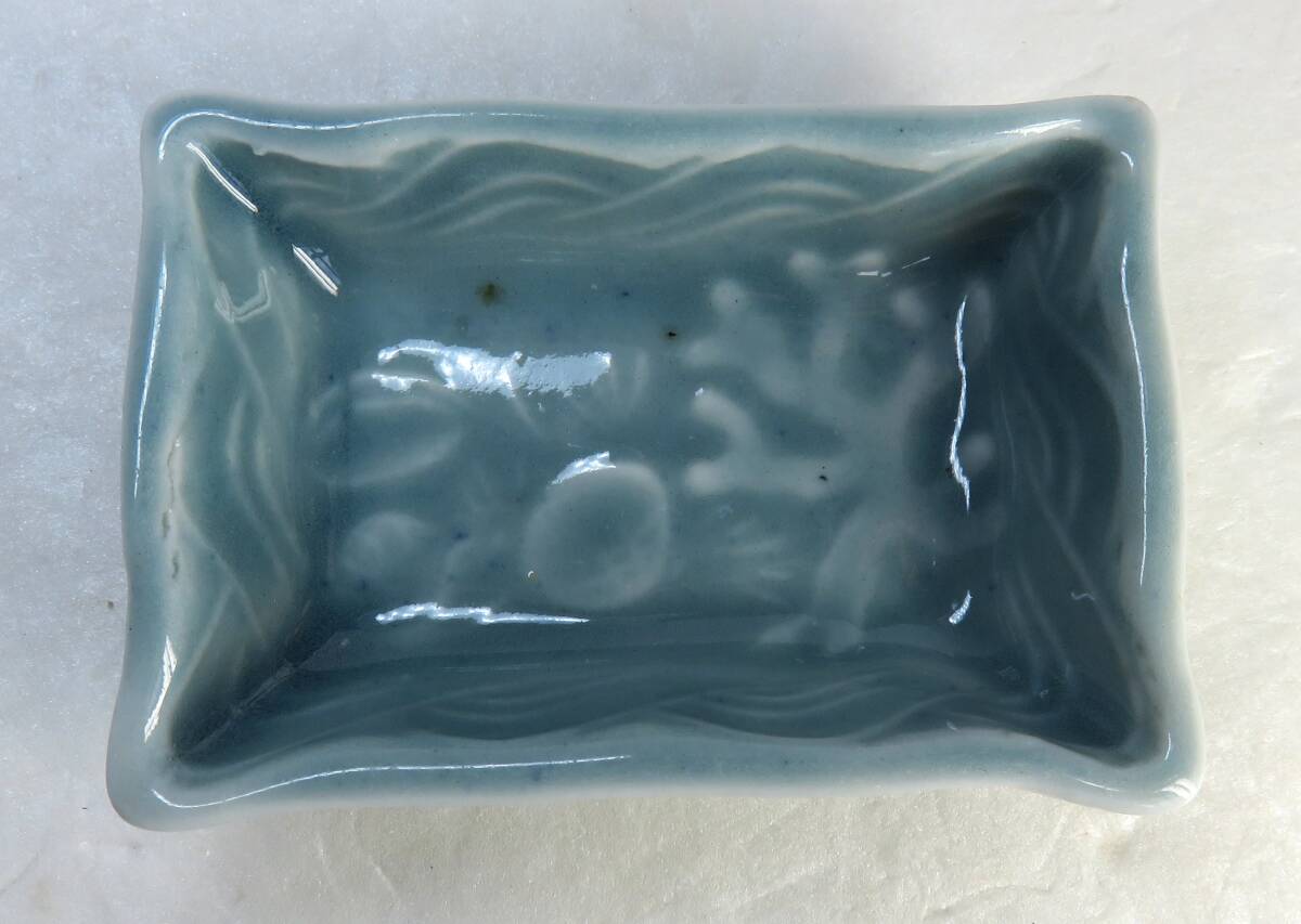 青磁 四角小皿 5枚  醤油小皿_画像7