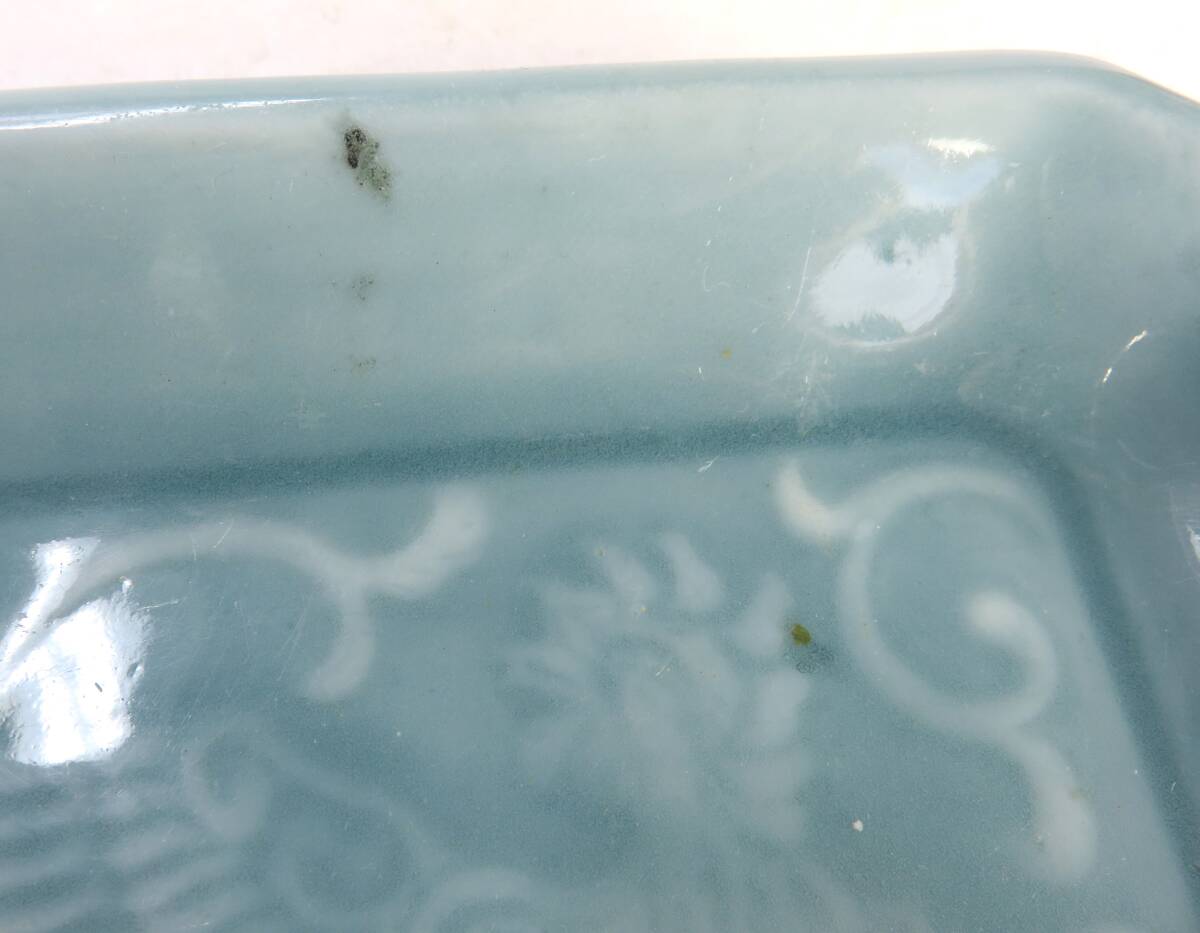 青磁　四角皿　１枚　鳳凰_画像10