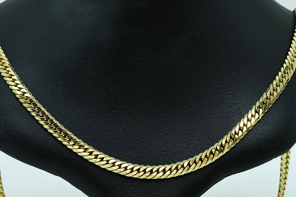 K18ネックレス 喜平 6面W 50.5g 60cm 中折れ金具 検定刻印 中古品 簡易仕上げ 程度A_画像3