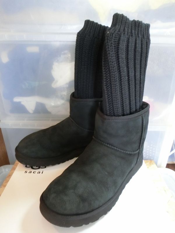 UGG x sacai KNIT CLASSIC MINI II ニット クラシック ミニ 2 US10 28.0cm ブラック #1102990 サカイ アグ_画像1