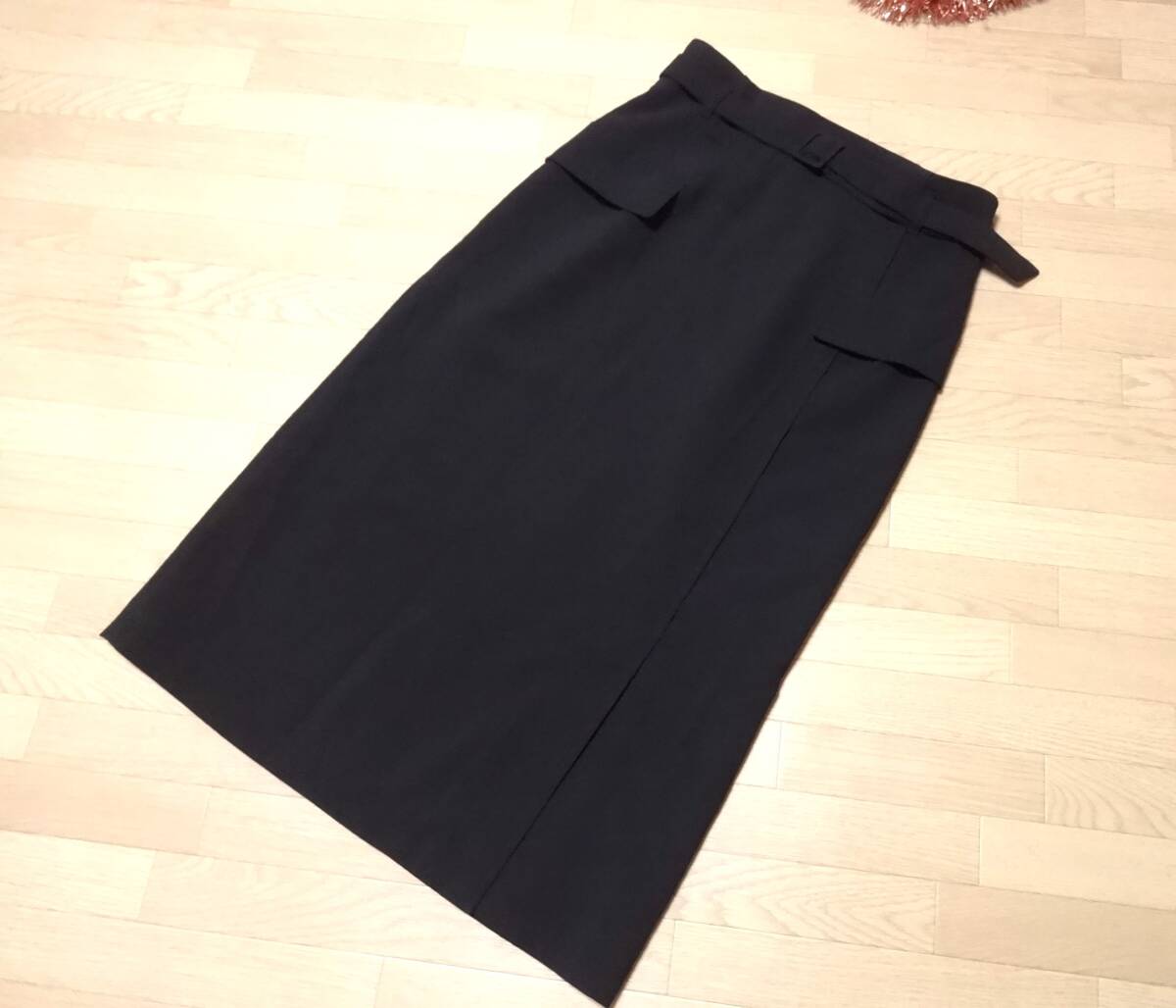 ワールド♪【OPAQUE CLIP】黒ロングスカート38★新品♪_画像1