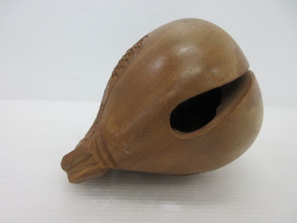 .*1 иен праздник / дерево рыба / размер... примерно 18×16×14cm/ из дерева / дерево гравюра / предметы для домашнего буддийского алтаря / ударные инструменты / традиционные японские музыкальные инструменты / текущее состояние товар *ZK 9.18-2034