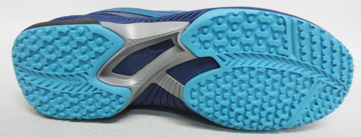 ●未使用●25.5cm●MIZUNO●テニスシューズ●WAVE EXCEED 4 OC●25:ライトブルー×ブラック×ネイビー●クレー・砂入り人工芝コート用●_画像3