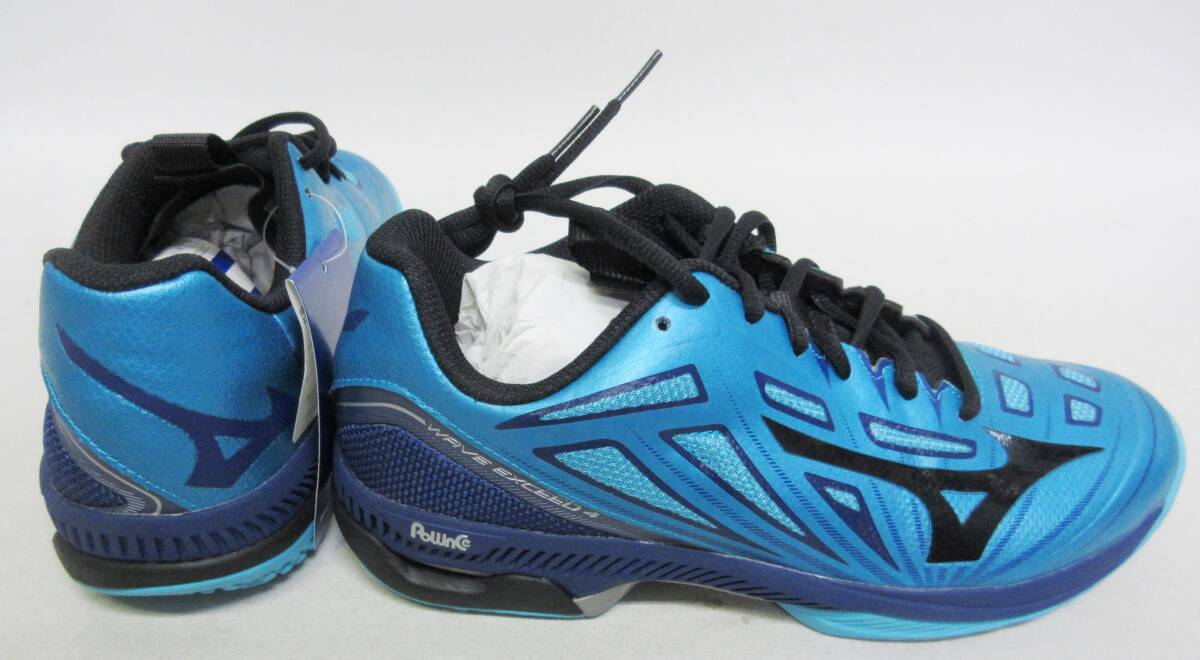 ●未使用●25.5cm●MIZUNO●テニスシューズ●WAVE EXCEED 4 OC●25:ライトブルー×ブラック×ネイビー●クレー・砂入り人工芝コート用●_画像2
