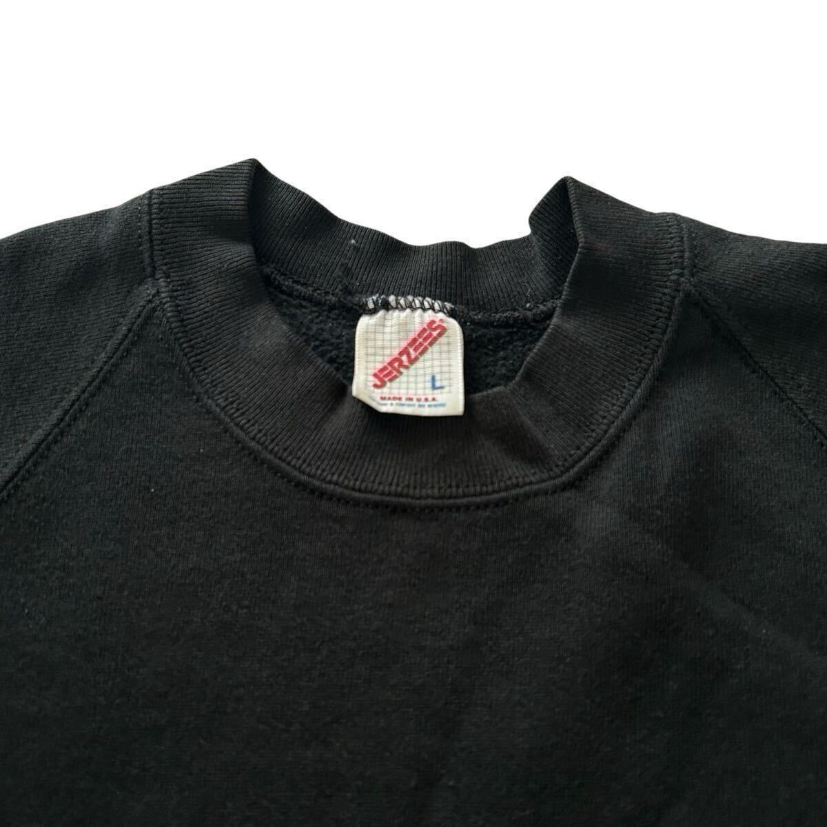 . чёрный одноцветный 80s 90s RUSSELL JERZEES USA производства тренировочный la gran рукав Vintage russell Jerseys / vintage sweat 70s 60s 50s