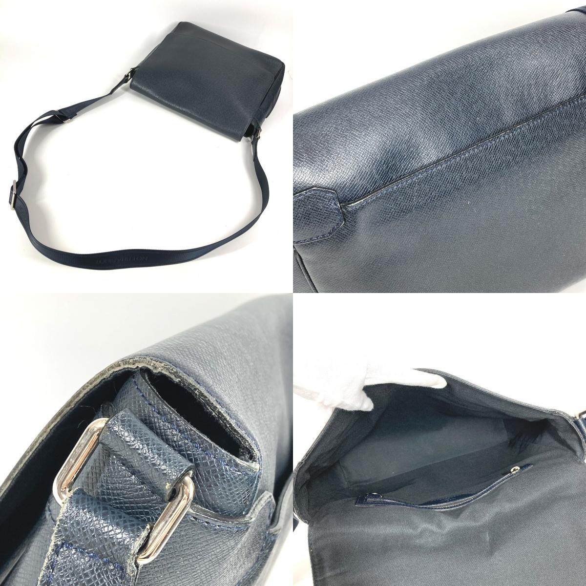 LOUIS VUITTON ルイヴィトン M32624 ロマンMM ロマン MM カバン 斜め掛け メッセンジャーバッグ タイガ ショルダーバッグ ネイビー【中古】_画像8