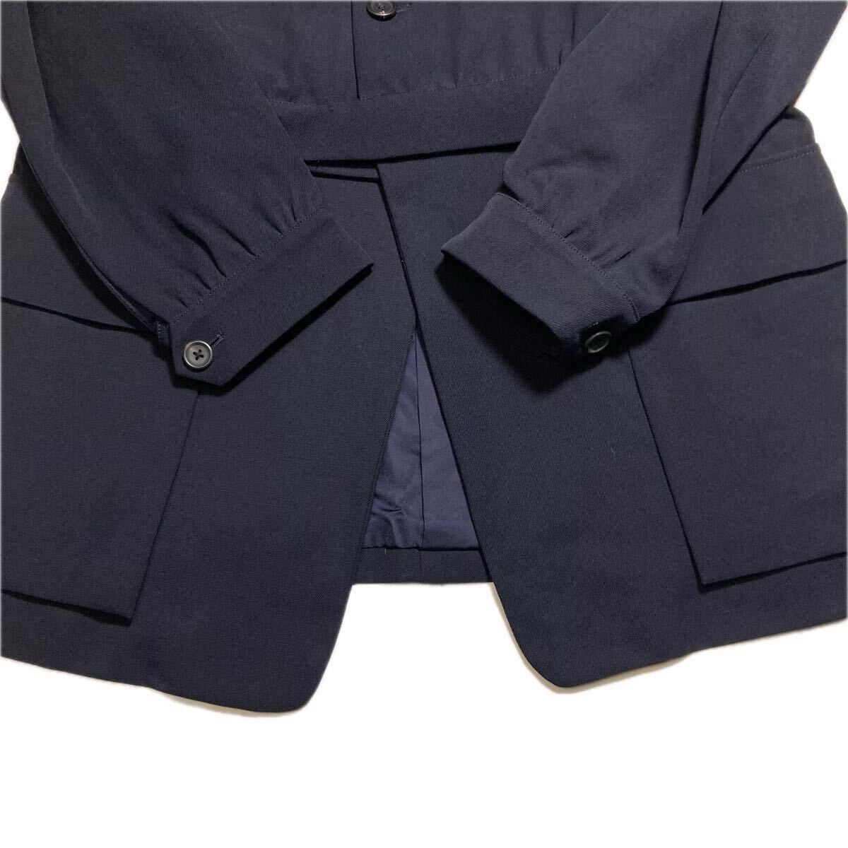 62-60 Yohji Yamamoto POUR HOMME セパレート サファリジャケット Mサイズ ダークネイビー 濃紺 ヴィンテージ　オールド_画像7