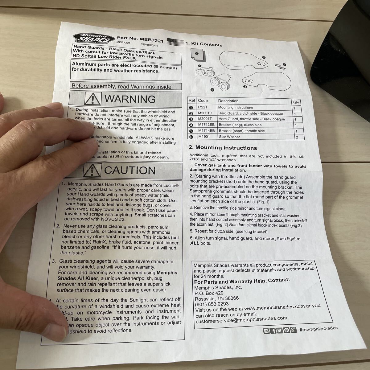 ハーレーダビットソン　ロープロファイルウインカー用ハンドガード　FXLR M8 ミルウォーキーエイト_画像7