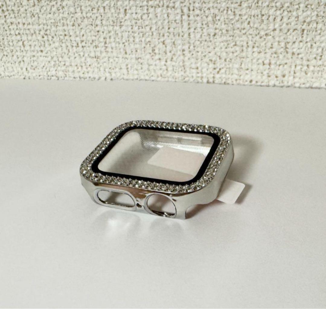 42mm シルバー キラキラ　アップルウォッチカバー 9H硬度 画面保護 防水_画像6