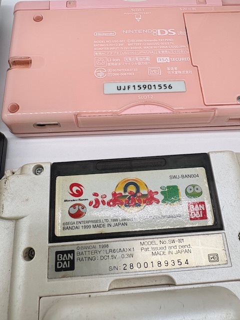 NINTENDO DS（NTR-001),DS lite(USG-001),GAMEBOY pocket(MGB-001)＋たまごっち,BANDAI WonderSwan(SW-001)＋ぷよぷよ２ まとめて ジャンク_画像6