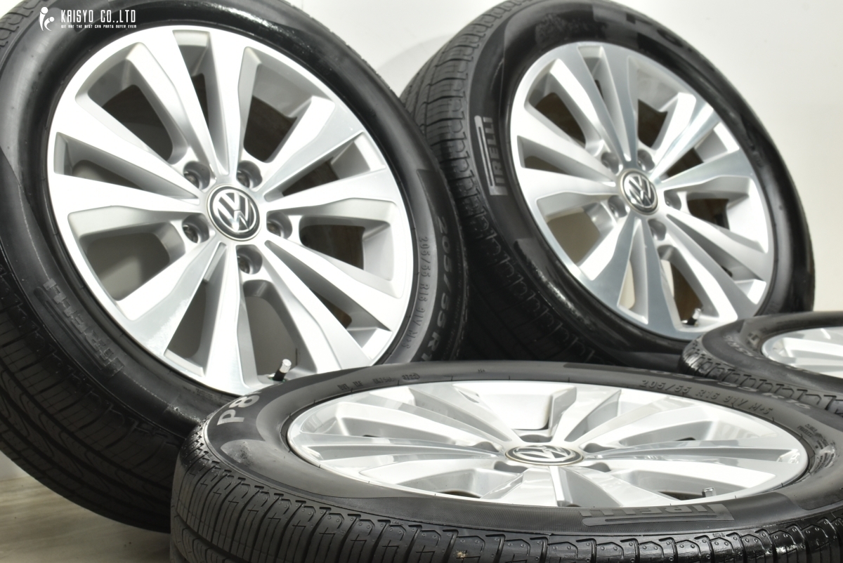 【バリ溝】フォルクスワーゲン ゴルフ7 純正 16in 6.5J +46 PCD112 ピレリ P8FS 205/55R16 品番:5G0601025L ノーマル戻し 交換用に 即納可_画像2