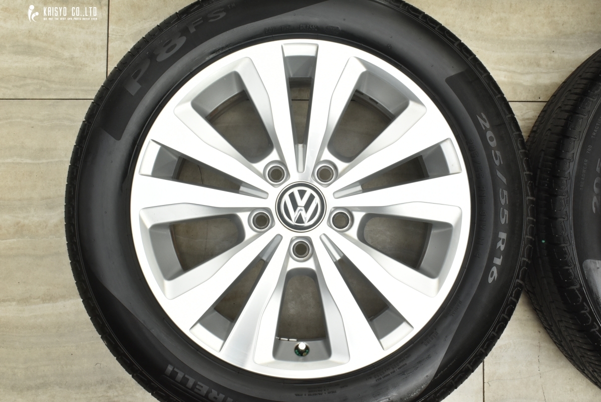 【バリ溝】フォルクスワーゲン ゴルフ7 純正 16in 6.5J +46 PCD112 ピレリ P8FS 205/55R16 品番:5G0601025L ノーマル戻し 交換用に 即納可_画像3