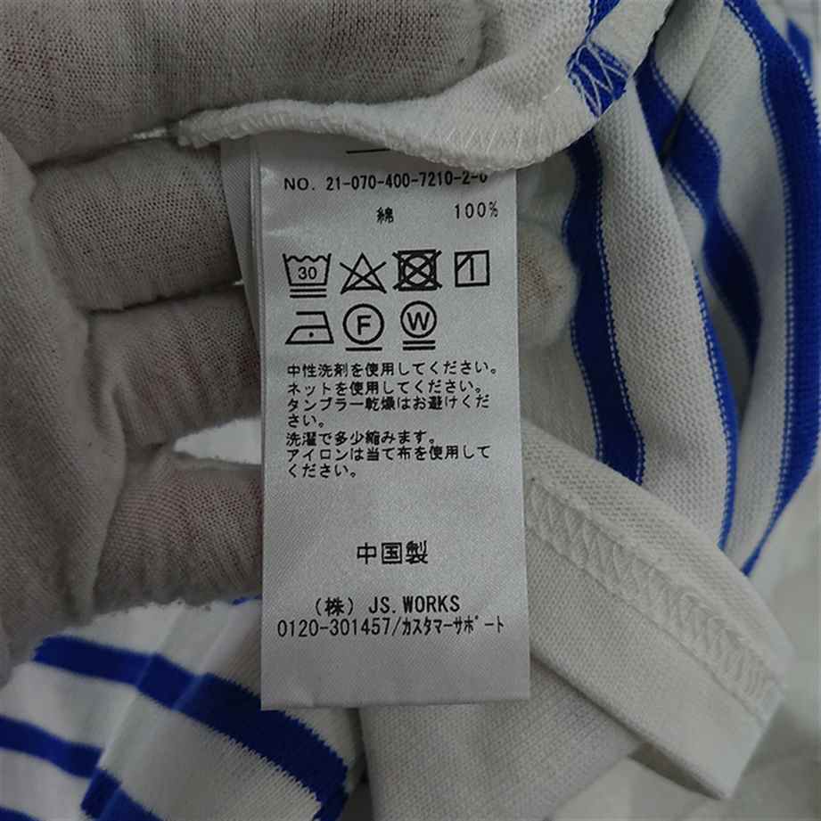 ◇ ⊂ JOURNAL STANDARD ボーダー 半袖 Tシャツ カットソー サイズM ホワイト系ブルー系 レディース E 1509100067375_画像6