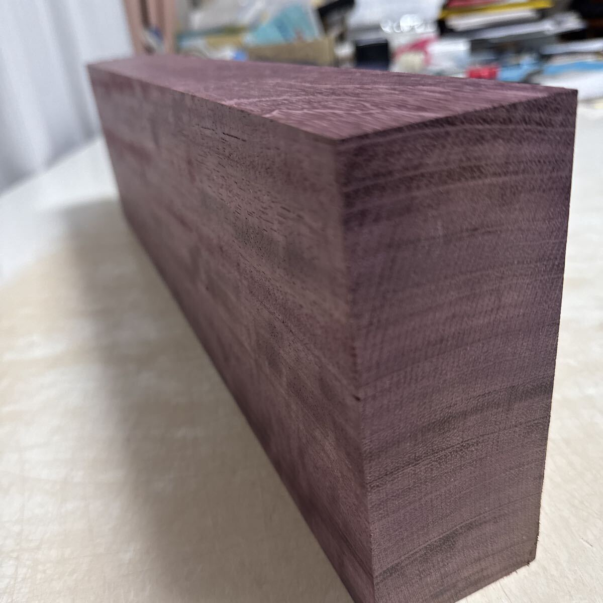 パープルハート ブロック 縮み杢　533×148×59 80サイズ