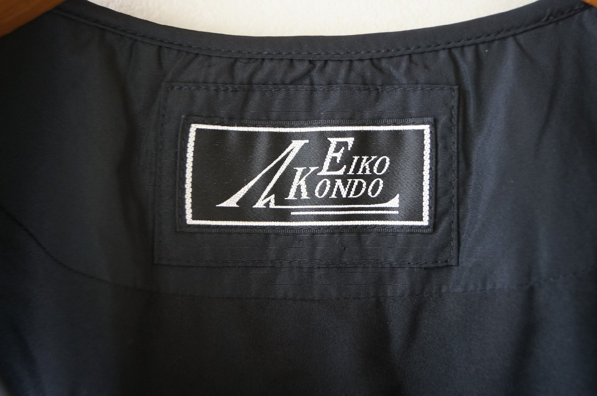 ★EIKO KONDO /エイココンドウ *秋冬 ウール混 幾何学模様 変形 切替デザイン ワンピース /黒グレー 42*　古着のgplus広島 2510t3_画像8